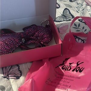 Suits You Pink Rhinestone Bikini competition suit. Worn once at Nationals new.